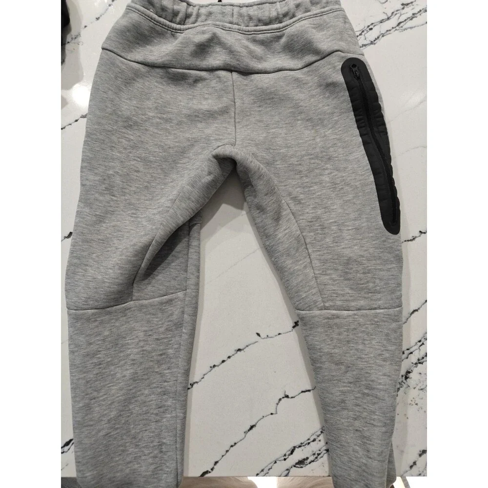 Nike Tech Gray Jogger Pants Boys Youth Small Cotton Pockets Elastic Waist